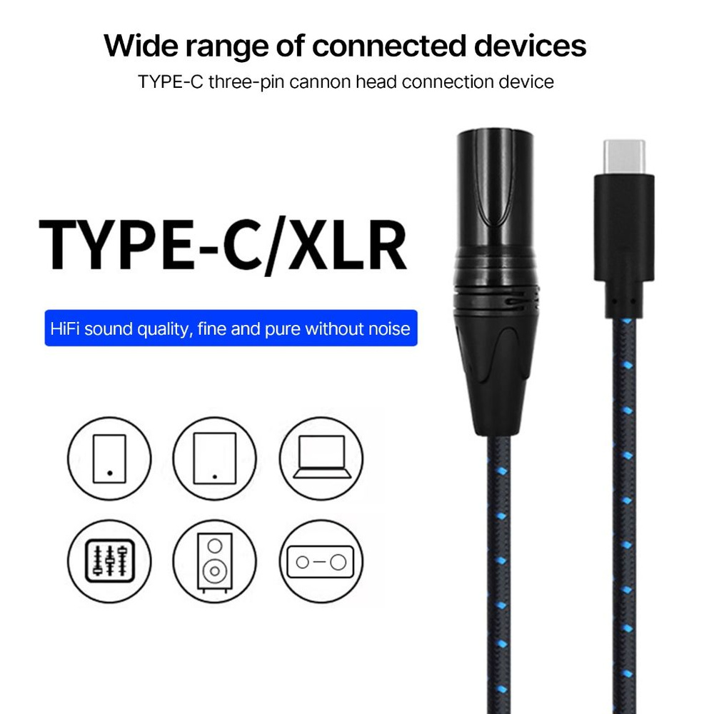 Кабель-переходник TYPE C на XLR-головку XLR-50 см #1