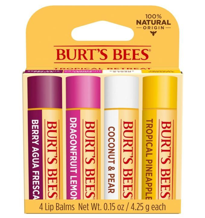 Burt's Bees увлажняющие 100% натуральные бальзамы для губ (ягодная вода, драконий фрукт, кокос и груша, #1