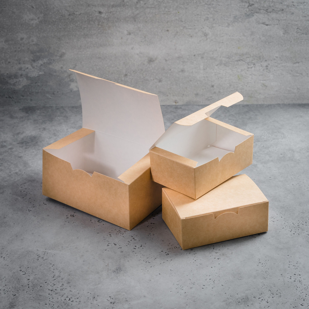 Коробка навынос Оригамо, 115х75х45 мм, крафт, в упаковке 200 штук  #1