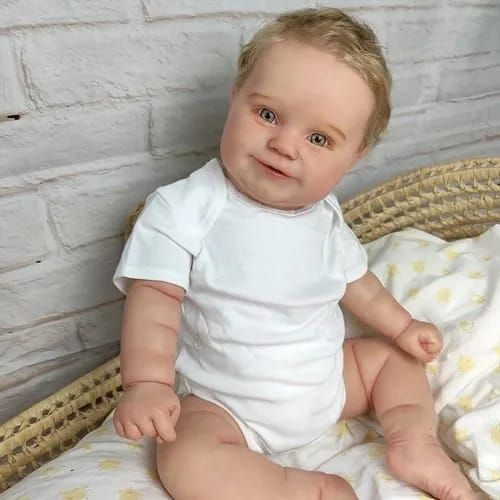 Кукла реборн NPK виниловая 50 см. Кукла младенец Reborn в белом боди, можно купать.  #1