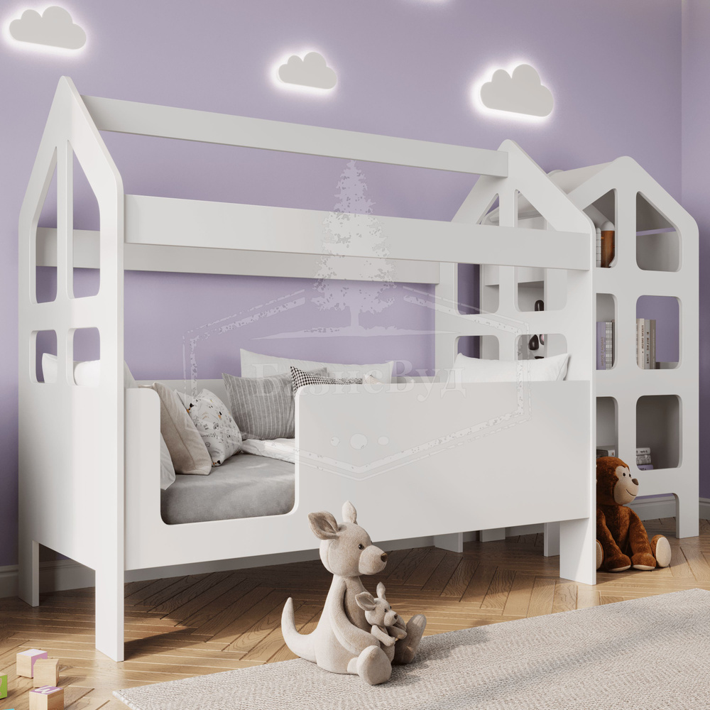 Кровать детская домик, односпальная мебель для спальни / Детская мебель / подростковая /деревянная Сладкий #1