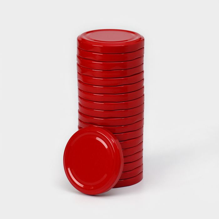 Крышка для консервирования, ТО-66 мм, металл, цвет красный, упаковка 20 шт  #1