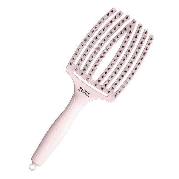 OLIVIA GARDEN Щетка FINGER BRUSH для укладки волос LARGE, с натуральной щетиной и нейлоновыми зубчиками #1