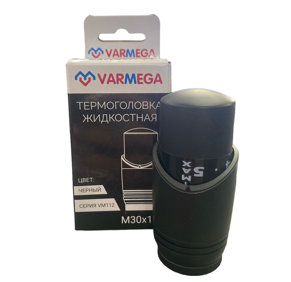 Термостатическая головка Varmega, серия VM112, M30х1.5, черная #1