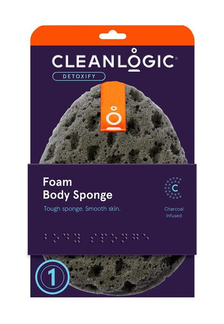 Губка-спонж для тела с древесным углем Detoxify Charcoal Foam Body Sponge  #1