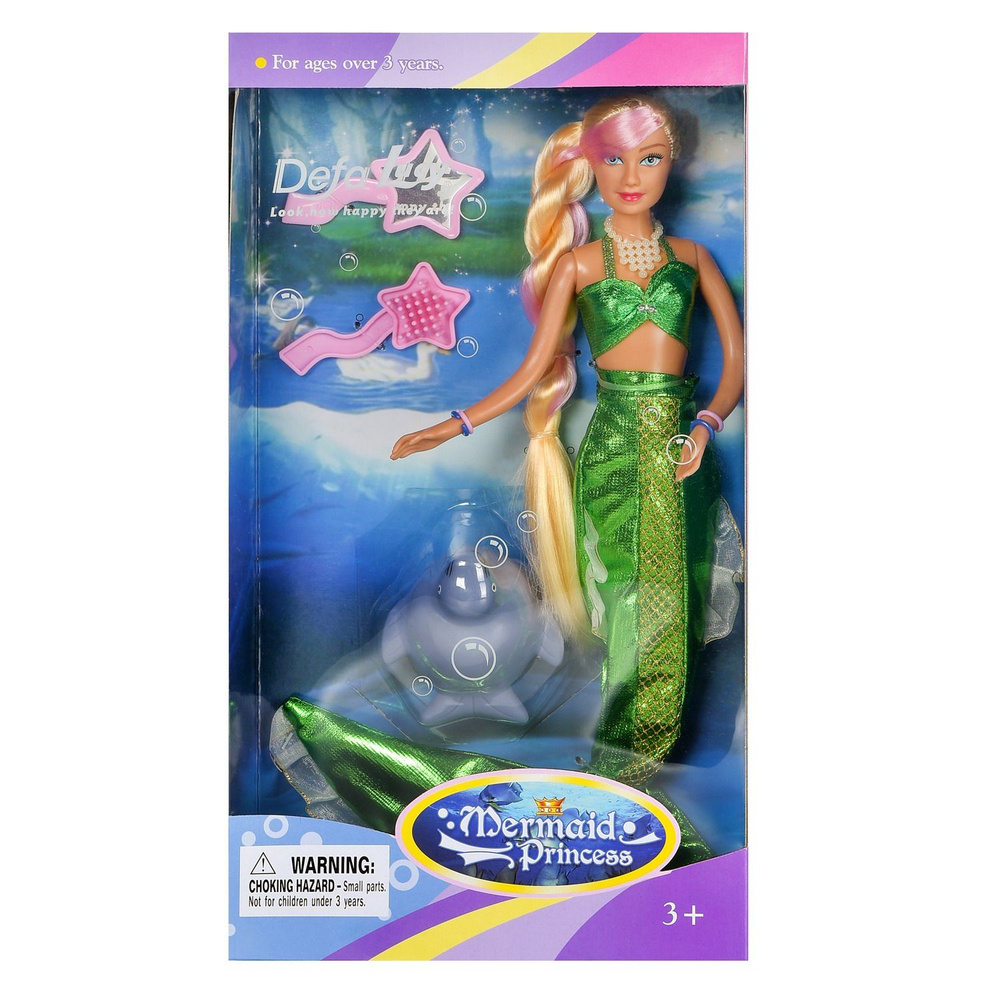 Кукла Defa Lucy Принцесса-русалочка с волшебной прядью волос (изумрудный костюм), 29 см  #1