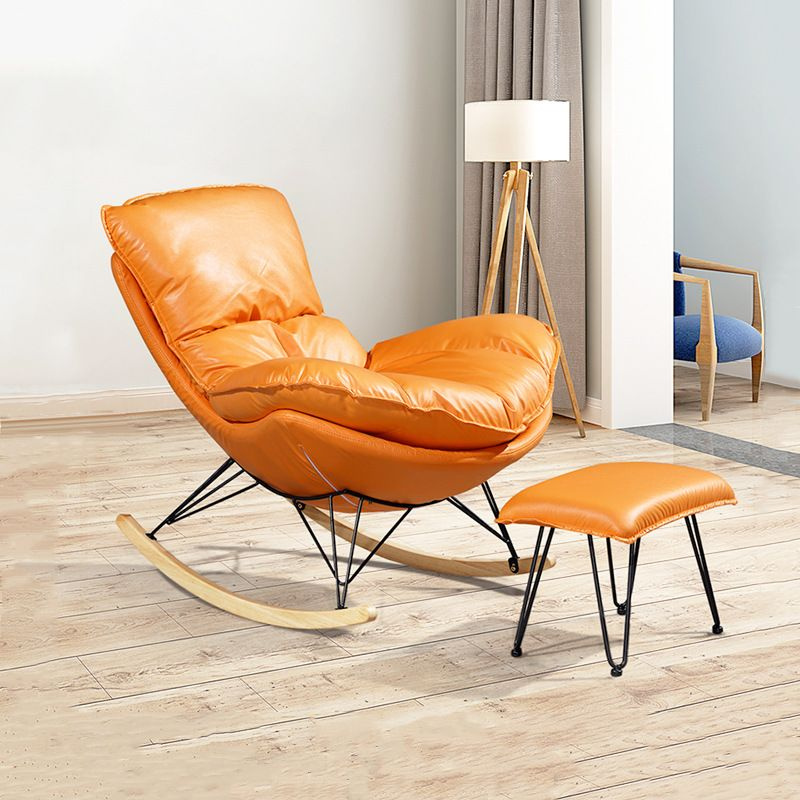 Кресло-качалка с пуфиком 80х88х73 см, цвет 163 оранжевый #1