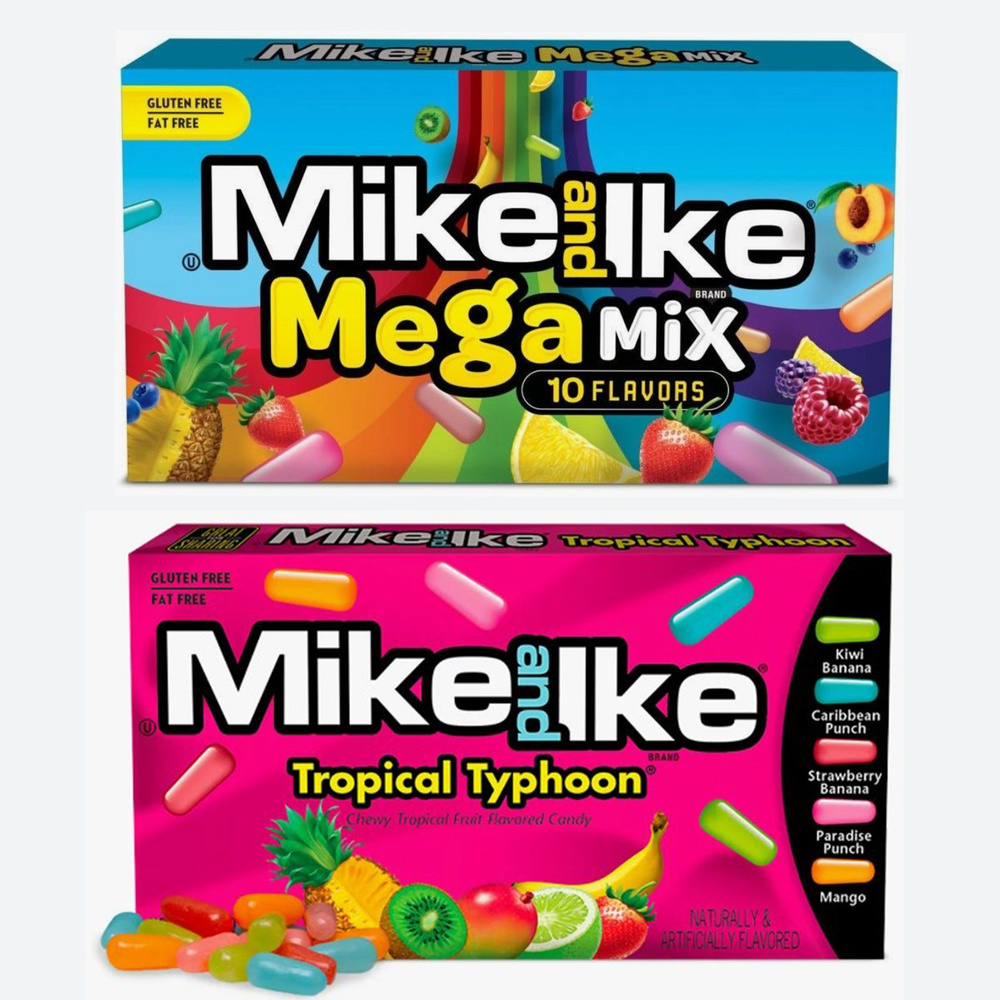 Конфеты Mike and Ike Tropical Typhoon (тропический тайфун) и Mega Mix (мега микс) (США), 2 шт. по 141 #1