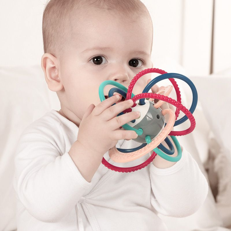 Игрушки для малышей 0-12 месяцев, безопасные мягкие игрушки для прорезывания зубов, погремушка-грызунок #1
