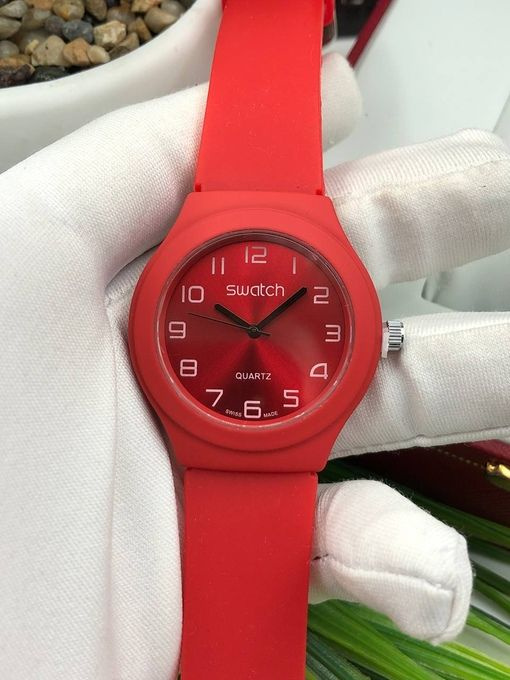 Мужские наручные Swatch часы с резиновым ремешком #1