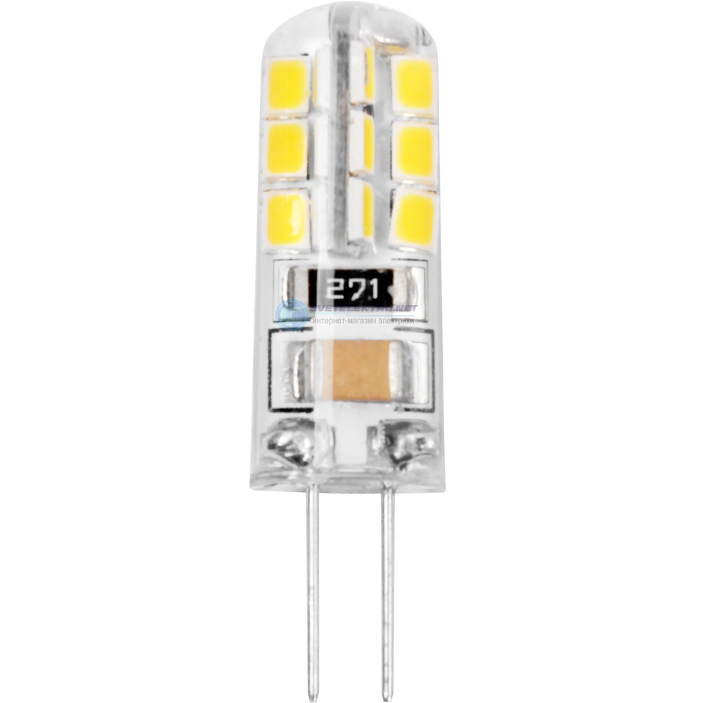 Jazzway Лампа светодиодная G4 3w 2700K 200Lm 220V (силикон, d11*38мм) #1