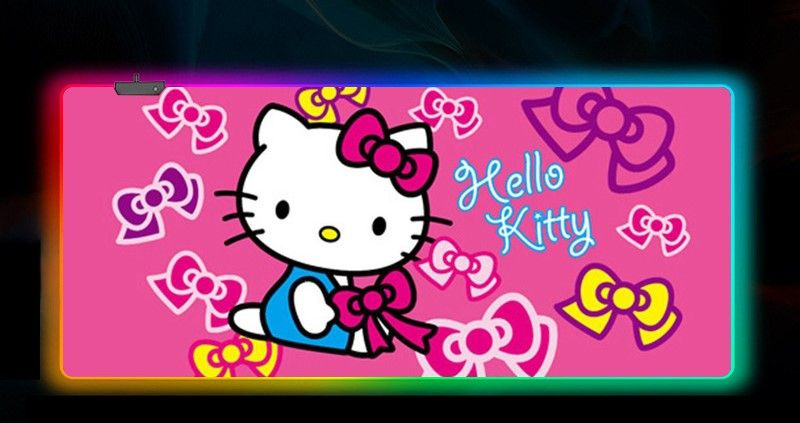 Коврик для мыши Hello Kitty 900x400x4мм, RGB подсветка #1