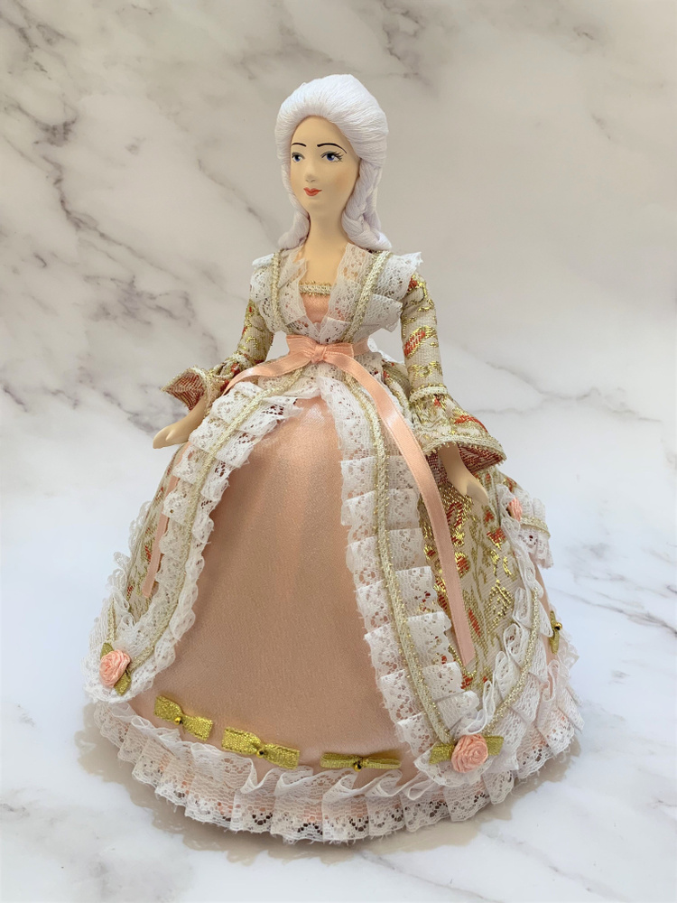 Фарфоровая кукла коллекционная "Фрейлина эпохи рококо 18 век" 26 см. Сувенир ручной работы  #1