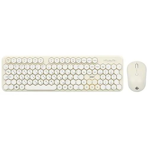 DEXP Комплект мышь + клавиатура беспроводная Honey, бежевый #1