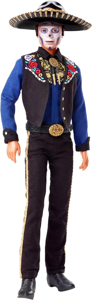 Кукла Кен коллекционная Barbie 2022 - Da De Muertos Ken Doll Wearing Shirt, Vest & Sombrero  #1