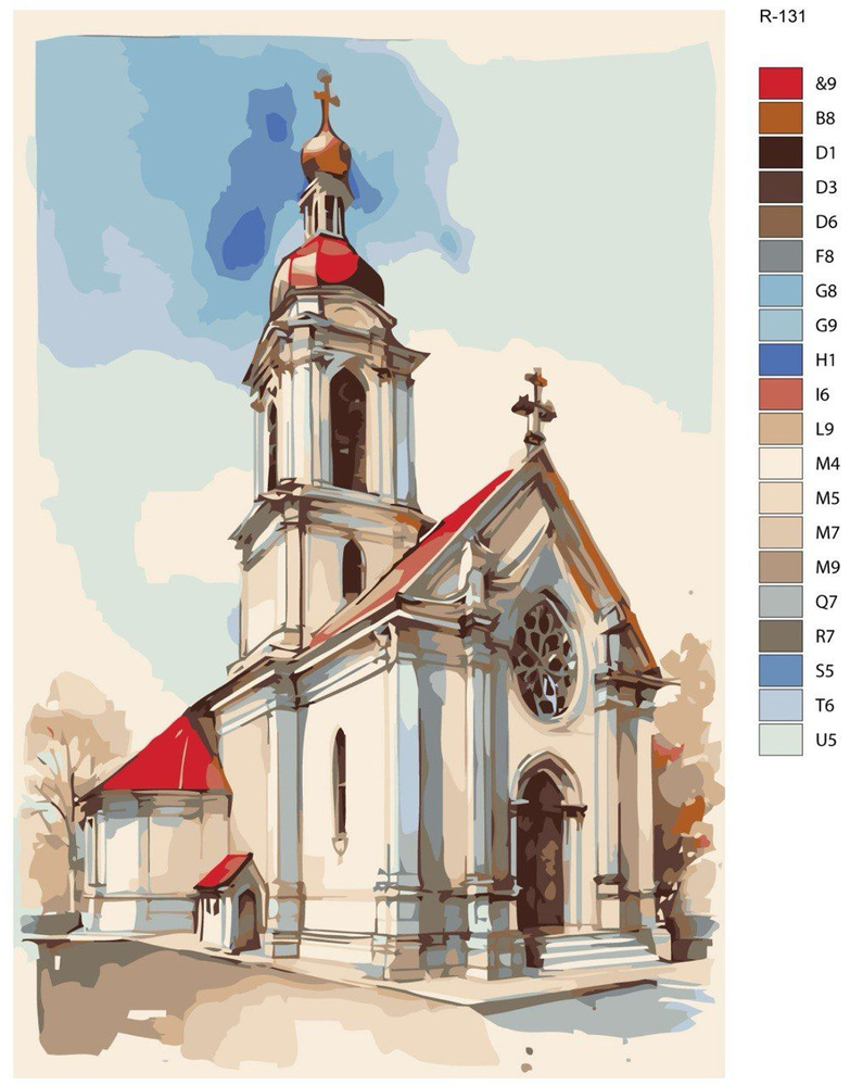 Картина по номерам R-131 "Церковь" 70x110 см #1
