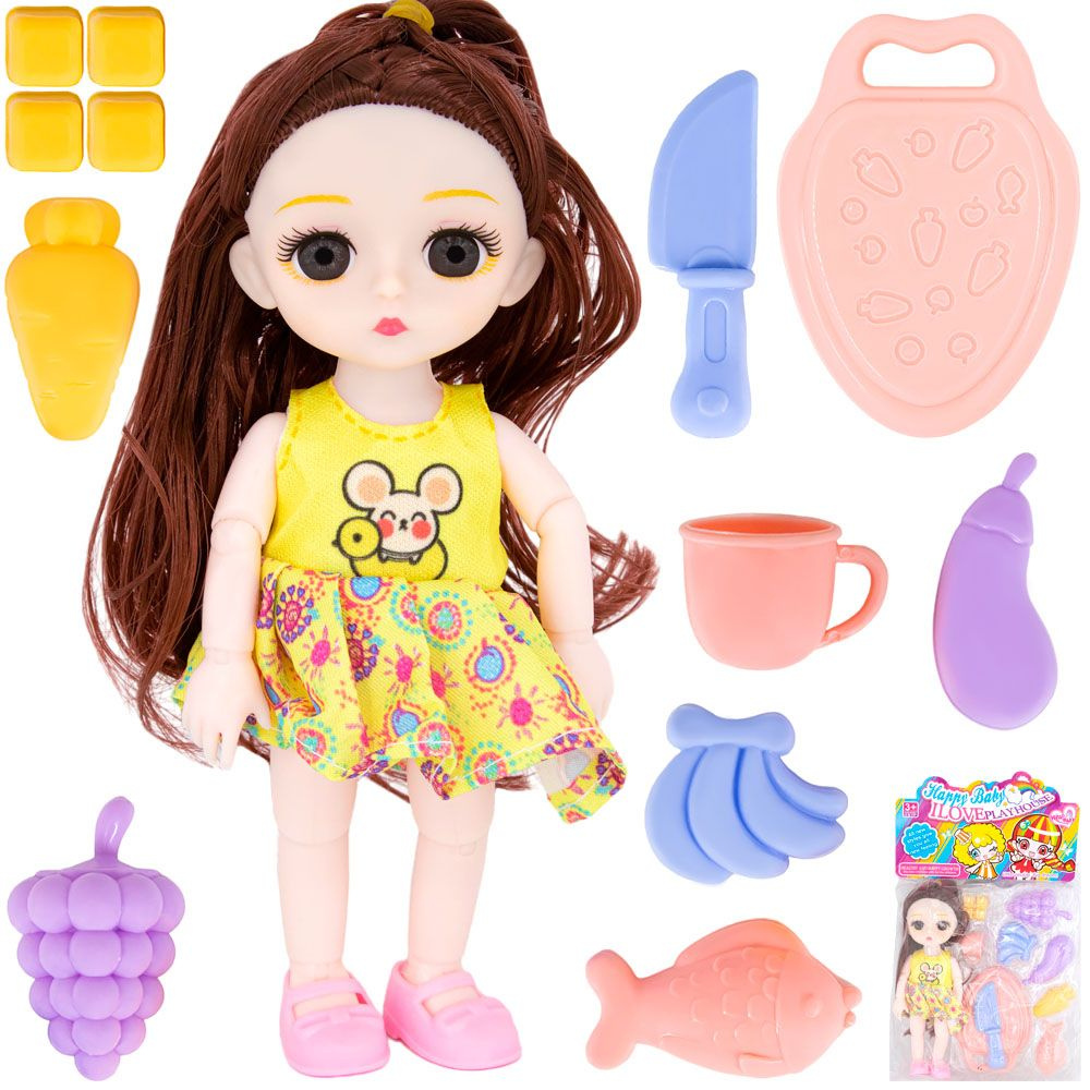Кукла 600-59 с набором продуктов в пакете #1