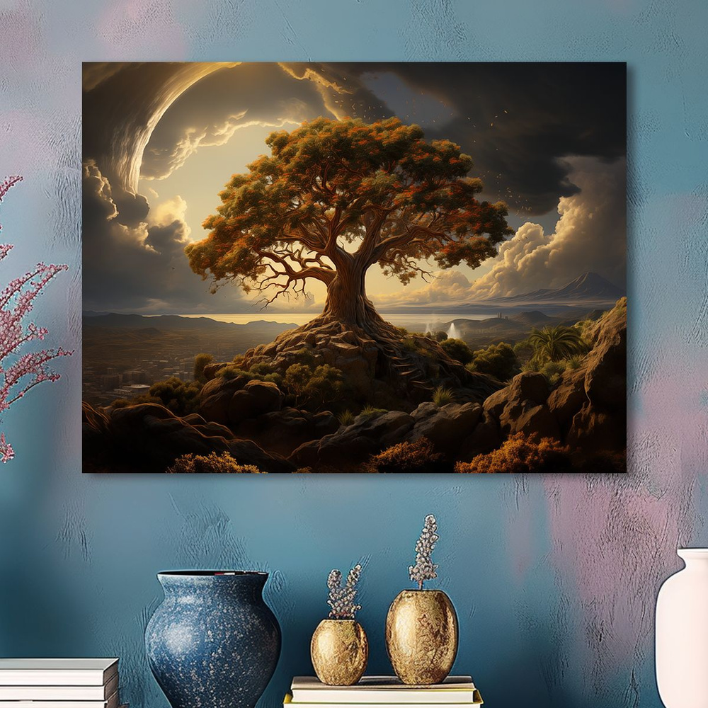 ДоброДаров Картина "Дерево в облаках", 48  х 38 см #1