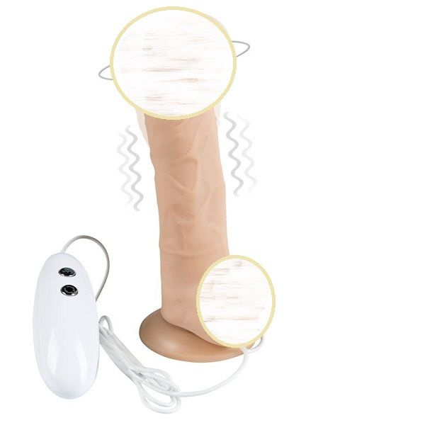 Телесный вибратор-ротатор на присоске Cesar Vibrator & Rotator - 17,5 см.  #1