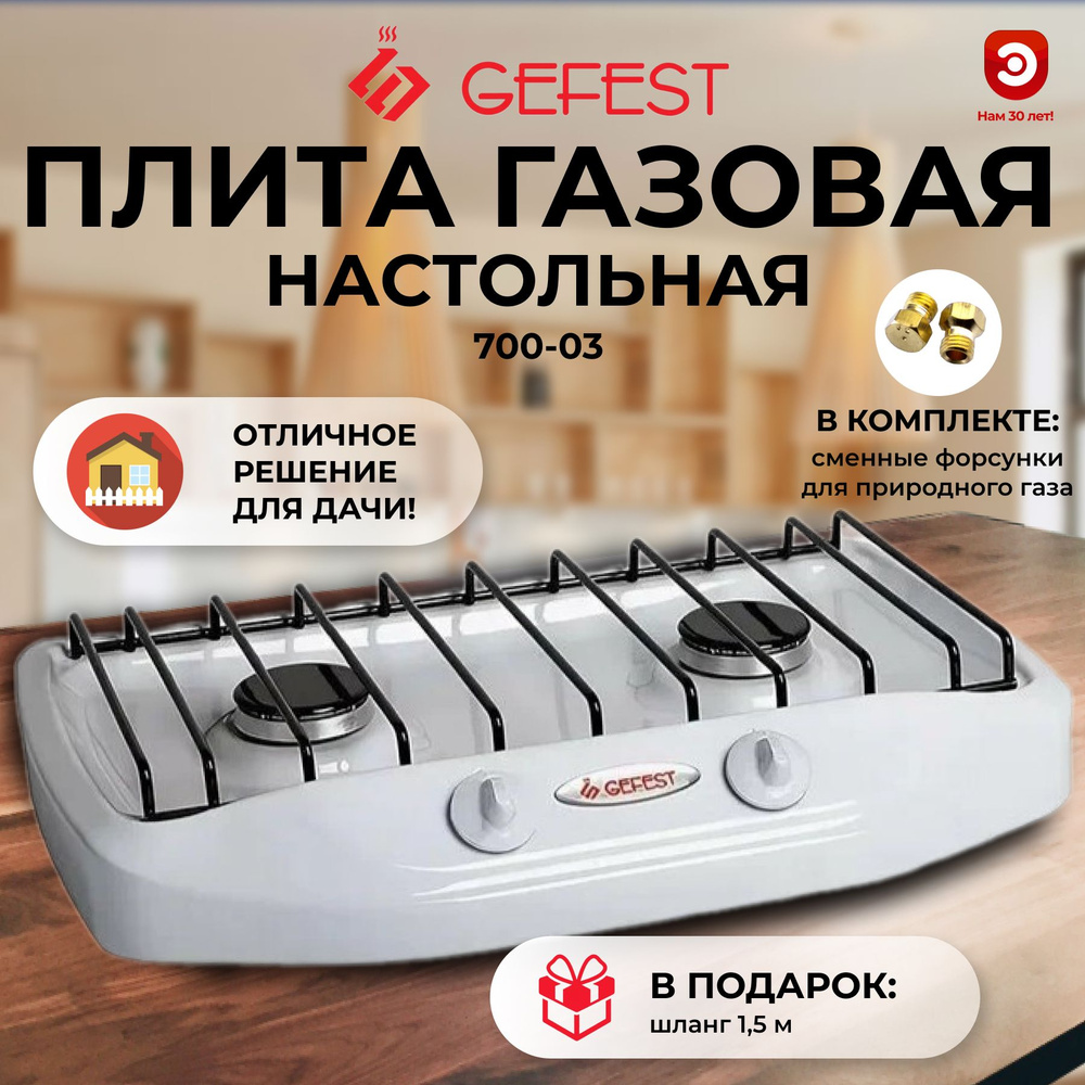 Плита Газовая Gefest 700-03 белый эмаль (настольная) #1