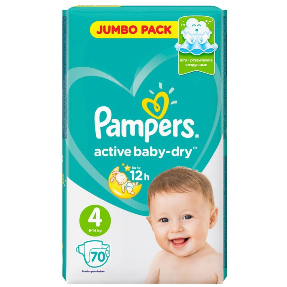 Подгузники Pampers Active Baby-Dry (4) Maxi 9-14 кг (70 шт) #1