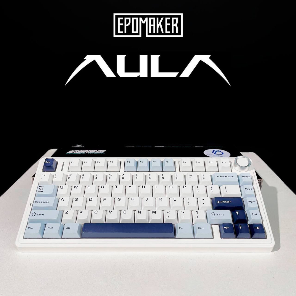 AULA клавиатура Клавиатура F75, белый, голубой #1