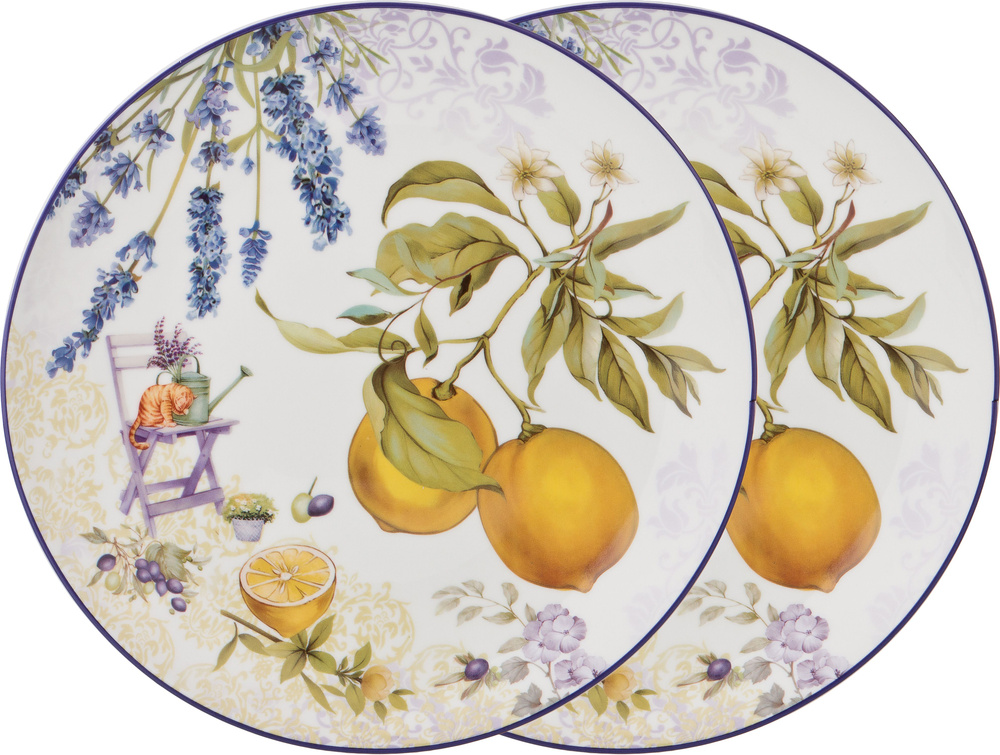 Набор обеденных тарелок Lefrad "Прованс Лимоны" 25.5 см 2 шт. #1