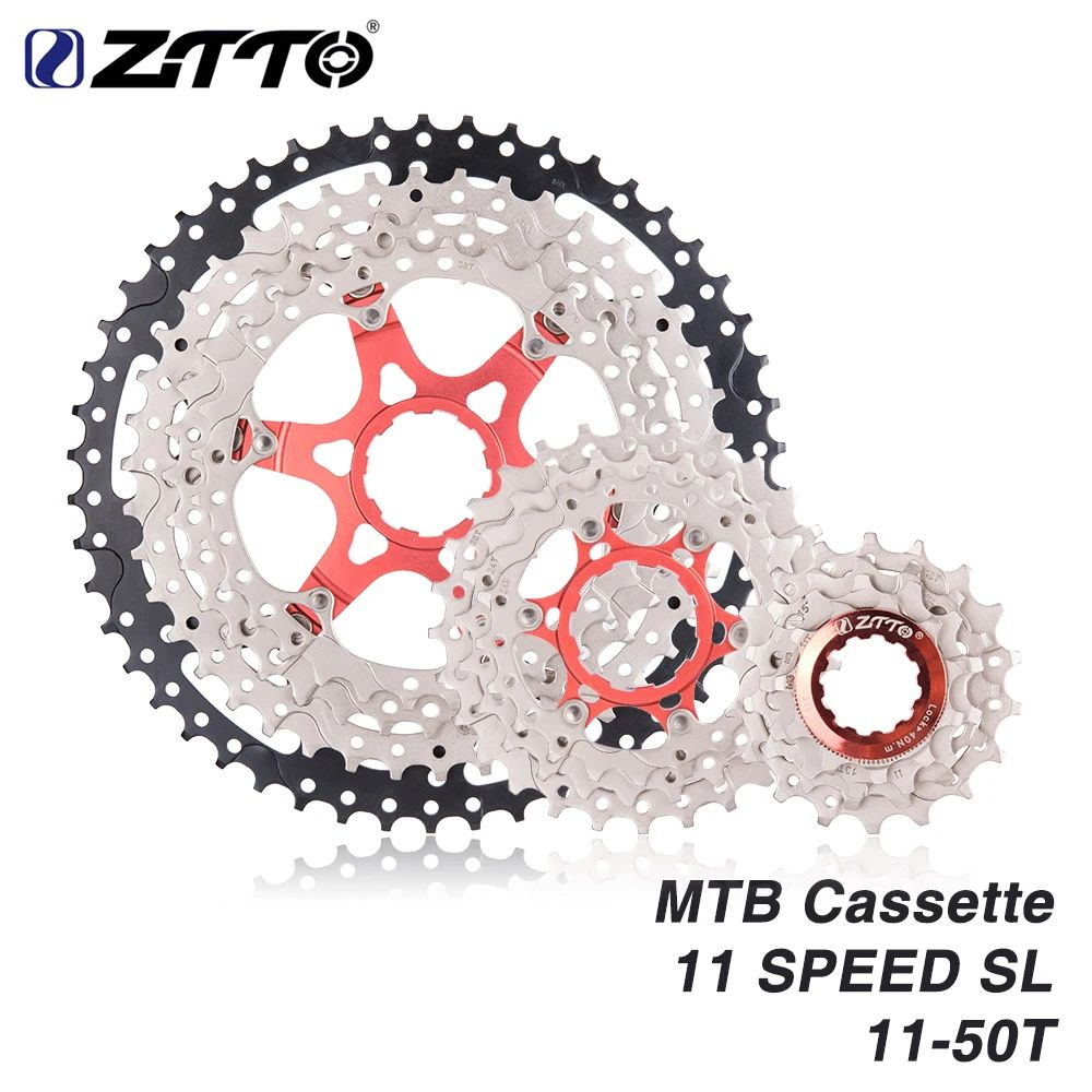 Кассета ZTTO 11 скоростей, 11-50T Wide ratio SL (облегчённая), black-silver  #1