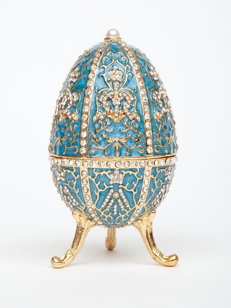 Сувенирная шкатулка яйцо в стиле "Фаберже" 11.5 см #1