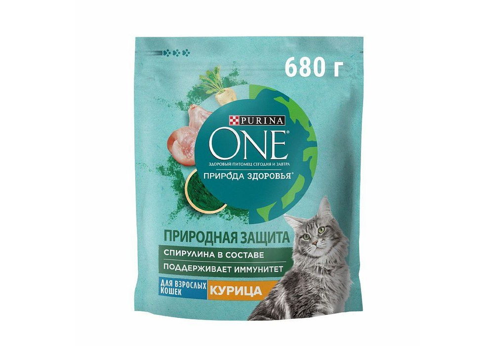 Purina One Природа здоровья / Сухой корм Пурина Уан для взрослых кошек Курица 680 г  #1