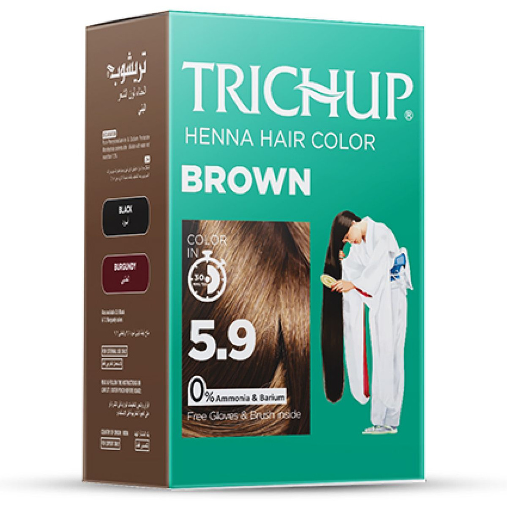 Краска для волос Vasu Trichup Henna Hair Color Brown коричневая на основе хны, 60 г  #1