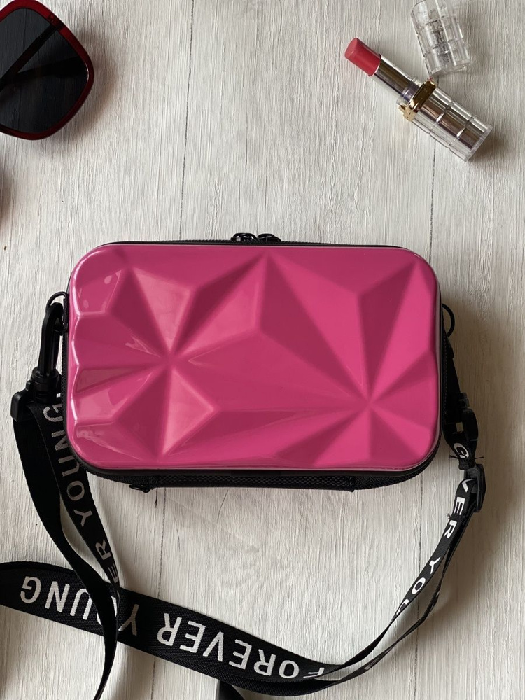 Женская сумка кросс боди розовая, клатч через плечо розовый  #1