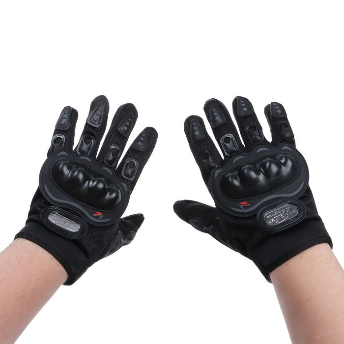 Перчатки мотоциклетные с защитными вставками, пара, размер XXL, черные  #1