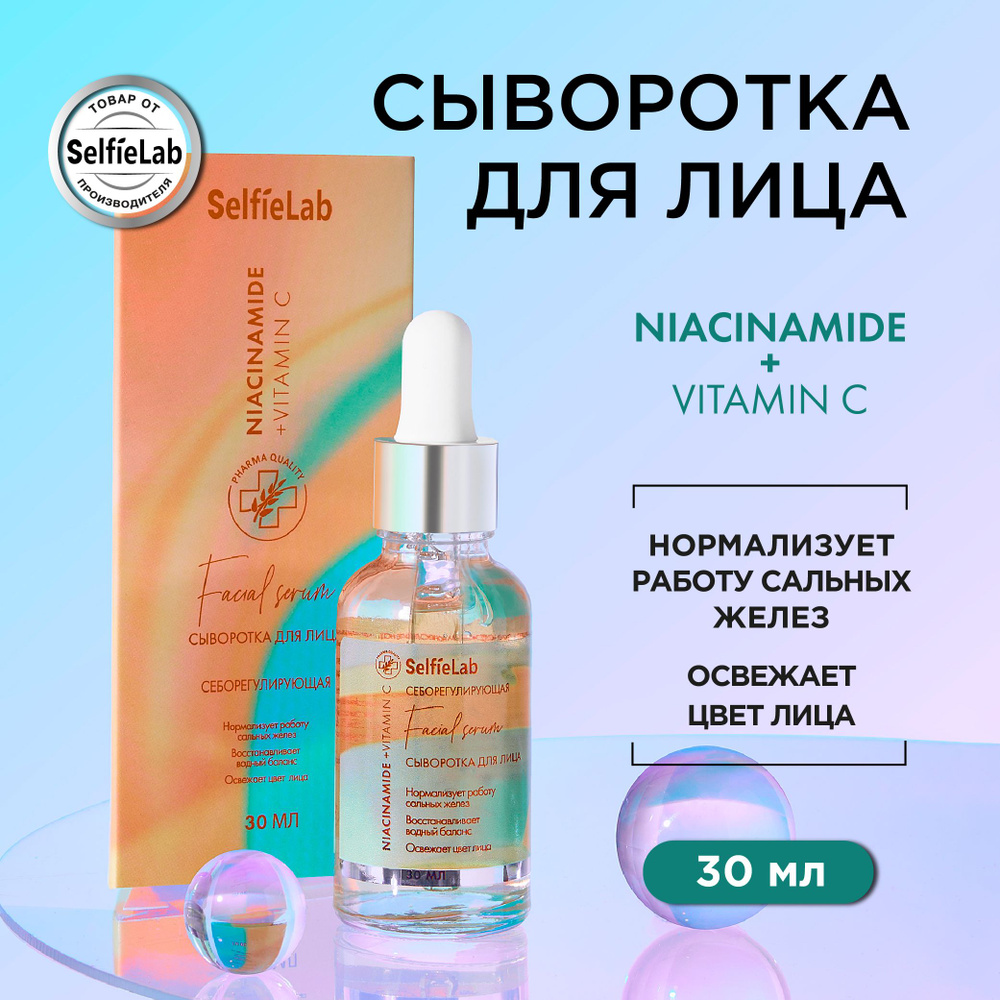 Сыворотка для лица матирующая для жирной кожи Niacinamide + Vitamin C, 30 мл  #1