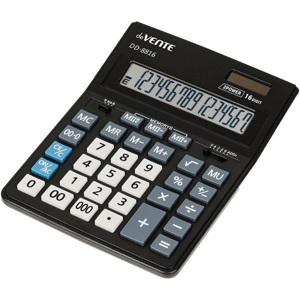 Калькулятор настольный deVENTE DD-8816 155x205мм 16-разрядный черный  #1