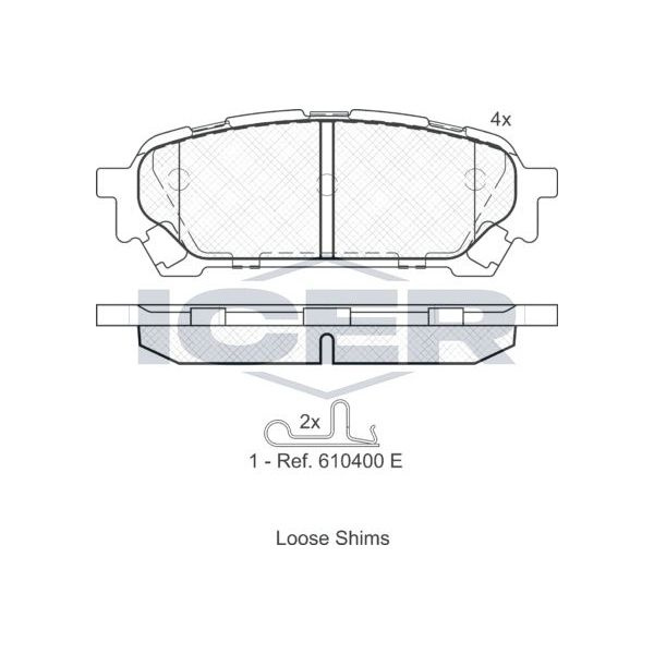 Колодки тормозные дисковые комплект Subaru, ICER 181737 #1