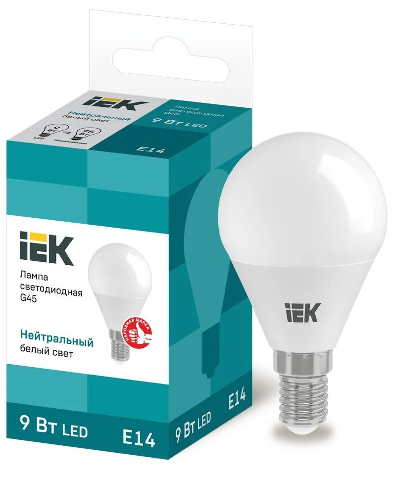 Лампа LED шар LED-G45 eco 9Вт 230В 4000К E14 (5 шт.) ИЭК #1