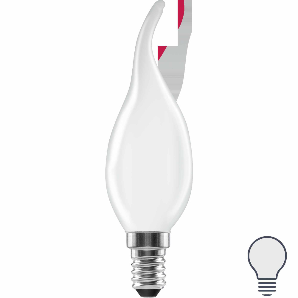 Lexman Лампочка Лампа светодиодная E14 220-240 В 6 Вт свеча на ветру матовая 750 лм нейтральный белый #1