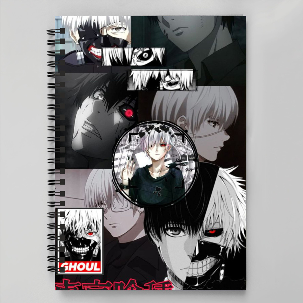 Скетчбук А6 60 листов " аниме, токийский гуль, Tokyo Ghoul, канеки "  #1