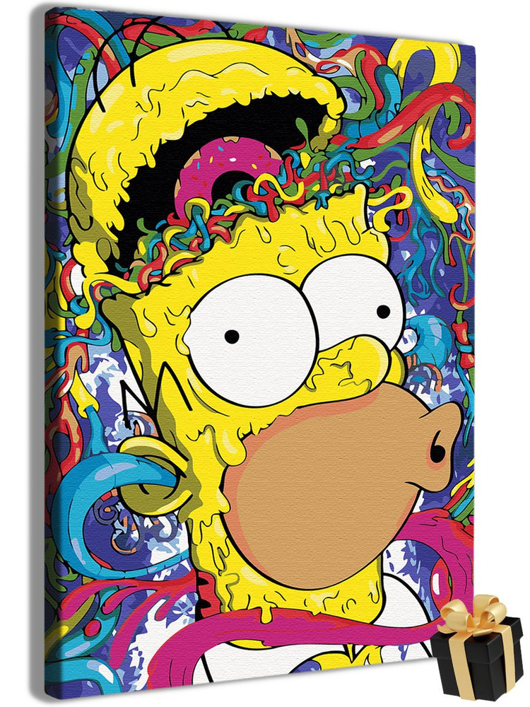 Картина по номерам Гомер Симпсон / Homer Simpson холст на подрамнике 40*60  #1