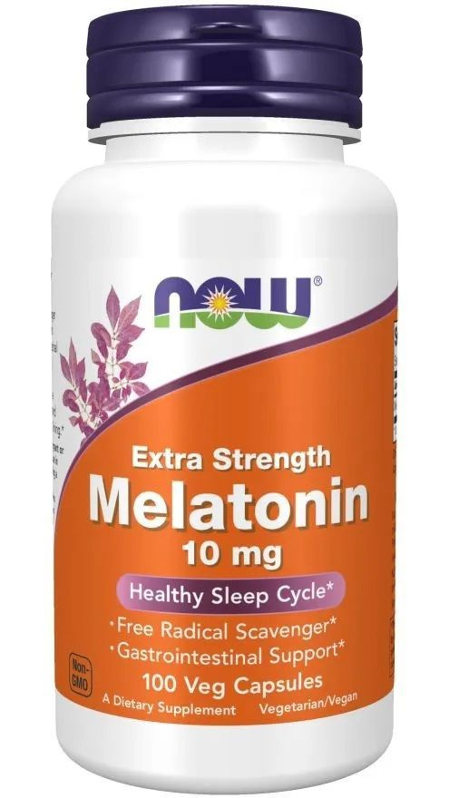 Мелатонин 10 мг 100 veg.caps, NOW Melatonin, При нарушениях сна, Нормализует работу мозга  #1
