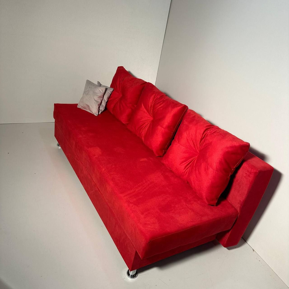 Диван-кровать АZЕТА №1, механизм Еврокнижка, Выкатной, 190х87х75 см,красный  #1