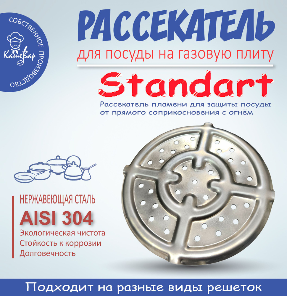 Рассекатель для турки и посуды на газовую плиту Standart (нержавеющая сталь AISI 304)  #1