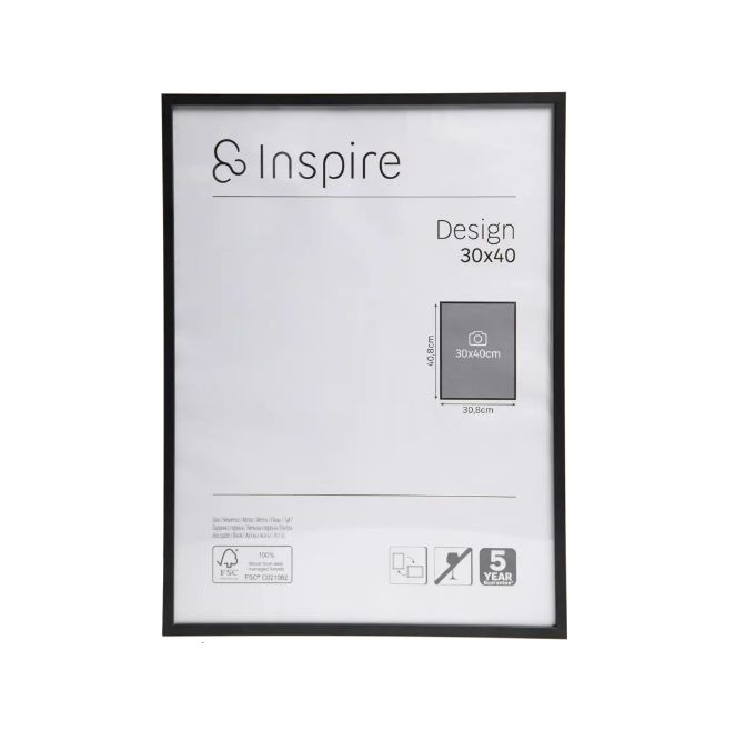 Рамка Inspire Design 30x40 см алюминий цвет черный #1