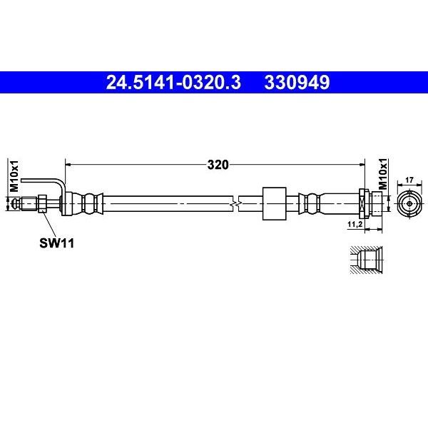 Шланг тормозной для автомобиля Ford, ATE 24.5141-0320.3 #1