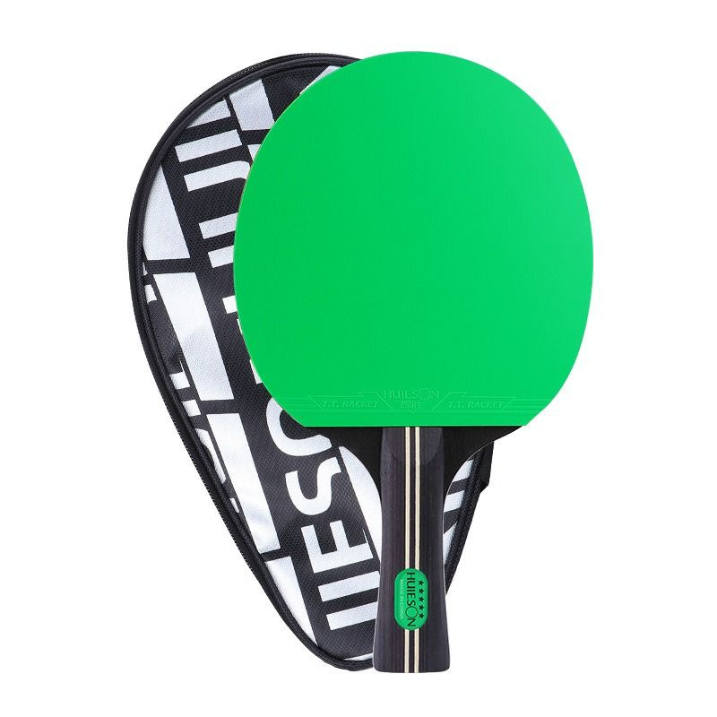 Профессиональная Зелёная ракетка 5 звёзд + чехол, для настольного тенниса  #1