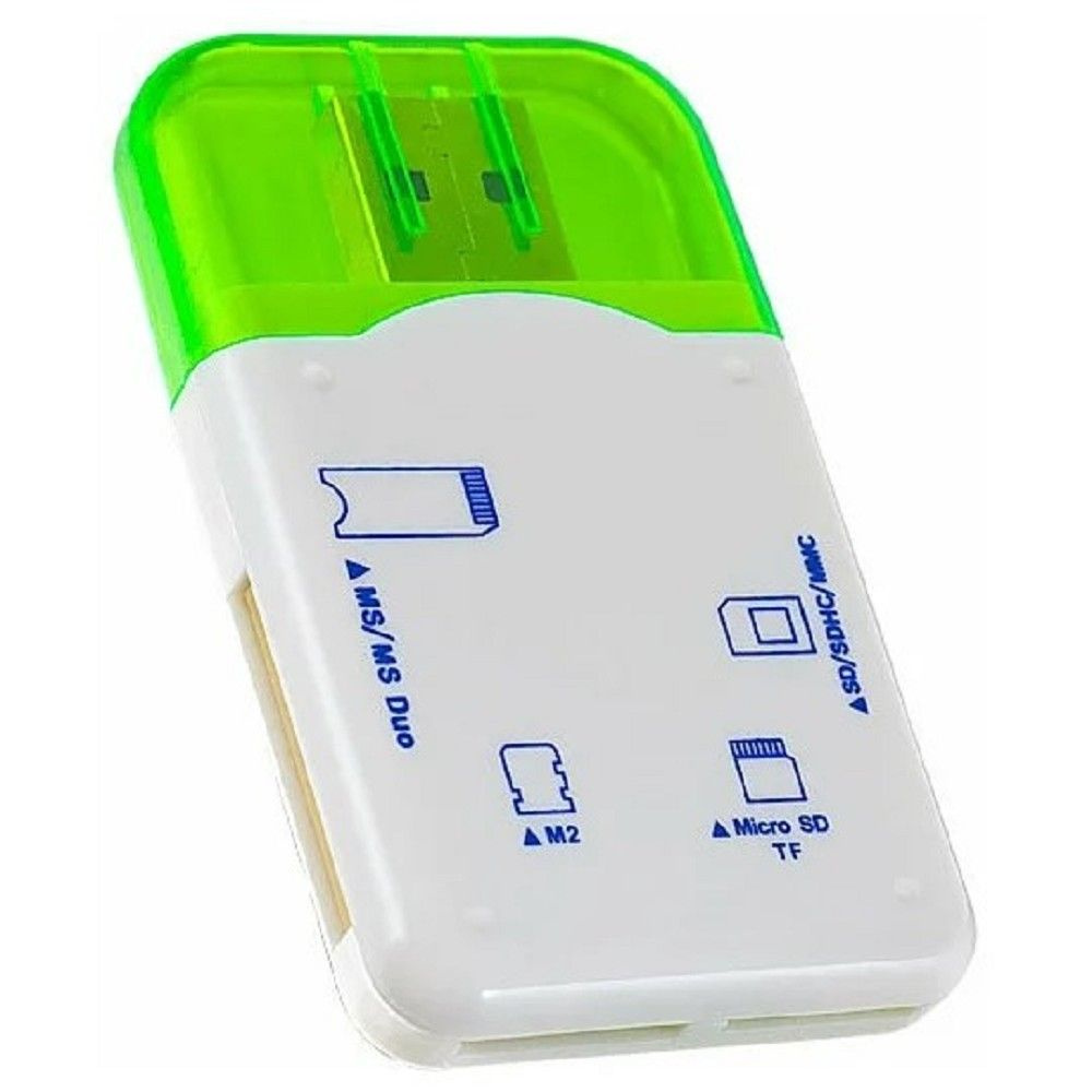 Perfeo Устройство считывания Card Reader SD MMC+Micro SD+MS+M2, PF - VI - R010 Green зеленый PF 4258 #1