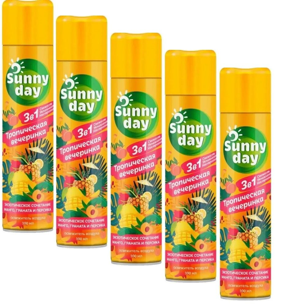 Освежитель воздуха Sunny Day, тропическая вечеринка, 300 мл, 5шт  #1