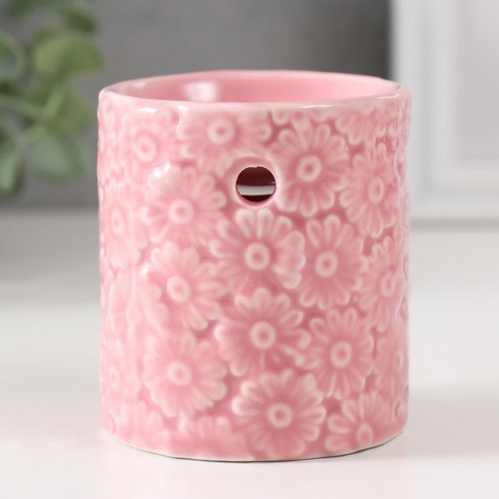 Аромалампа КНР "Ромашки", розовая, керамика, 6,7х6,7х7,5 см (GI23005)  #1