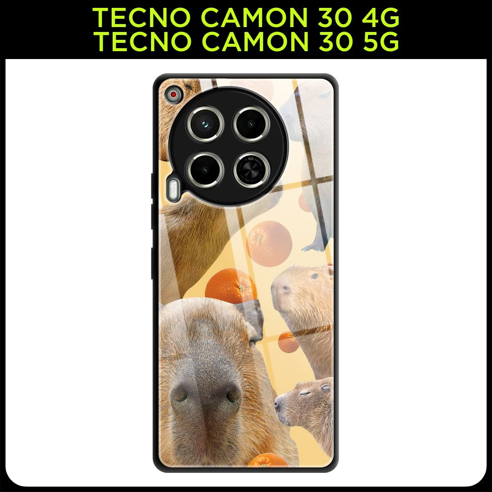 Стеклянный чехол на Tecno Camon 30 4G/Tecno Camon 30 5G / Текно Камон 30 4G/Текно Камон 30 5G с принтом #1